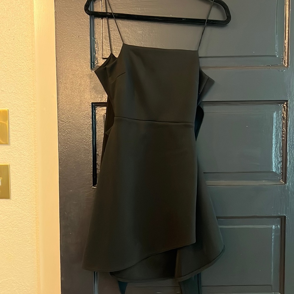 Tie waste and tie back with open back mini dress